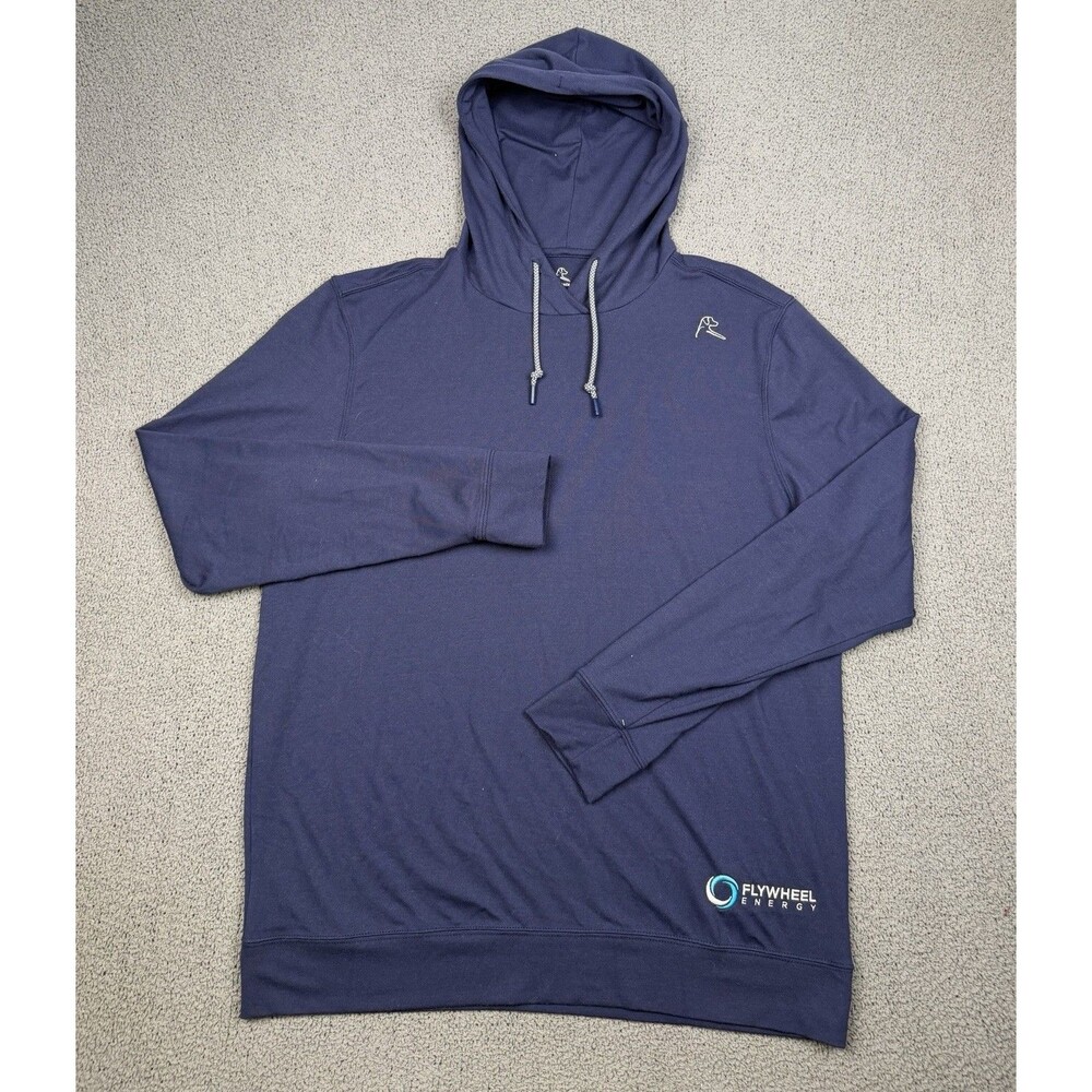 Rhoback Hesi Performance Hoodie Mens M Blue Golf Pullover Stretch Logo - Picture 3 of 8
